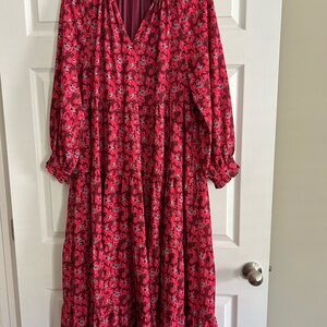 CROSBY by Mollie Burch Vibrant Red Floral Maxi Dress
